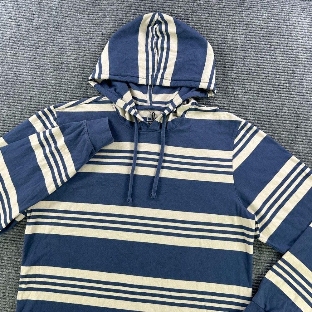 NWOT Katin Hooded Pullover Sweatshirt Mens‎ Large Striped Blue White Casual
